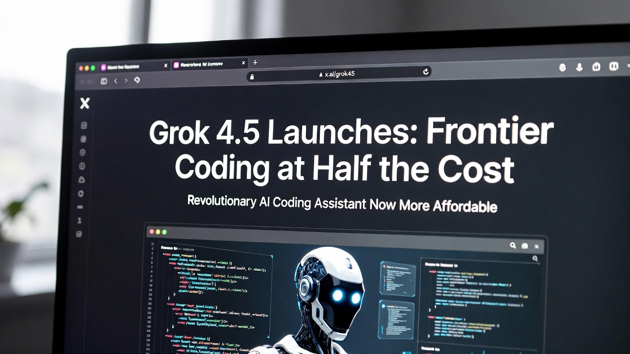 Grok 4.5 Launches: Frontier Coding at Half the Cost